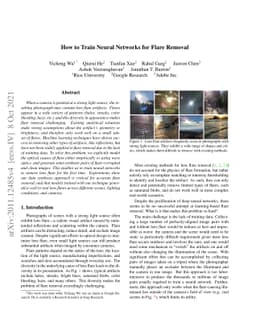 How to Train Neural Networks for Flare Removal