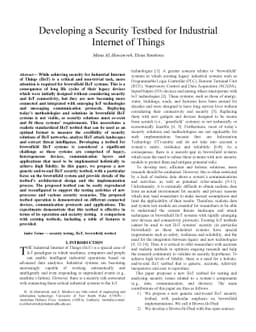 Developing a Security Testbed for Industrial Internet of Things