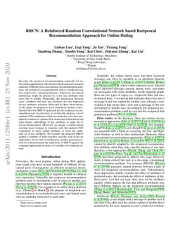RRCN: A Reinforced Random Convolutional Network based Reciprocal
  Recommendation Approach for Online Dating