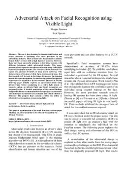 Adversarial Attack on Facial Recognition using Visible Light