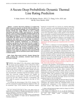 A Secure Deep Probabilistic Dynamic Thermal Line Rating Prediction