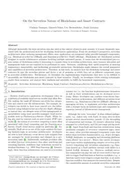 On the Serverless Nature of Blockchains and Smart Contracts