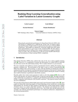 Ranking Deep Learning Generalization using Label Variation in Latent
  Geometry Graphs