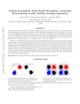 Transfer Learning for Aided Target Recognition: Comparing Deep Learning
  to other Machine Learning Approaches