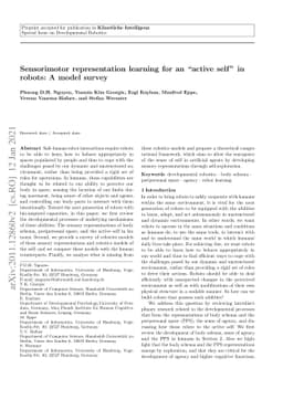 Sensorimotor representation learning for an "active self" in robots: A
  model survey