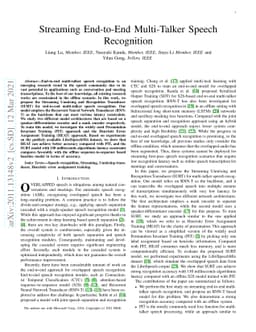 Streaming end-to-end multi-talker speech recognition