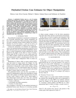 Polyhedral Friction Cone Estimator for Object Manipulation