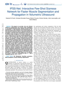 IFSS-Net: Interactive Few-Shot Siamese Network for Faster Muscle
  Segmentation and Propagation in Volumetric Ultrasound