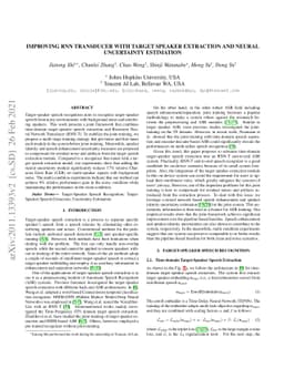 Improving RNN Transducer With Target Speaker Extraction and Neural
  Uncertainty Estimation