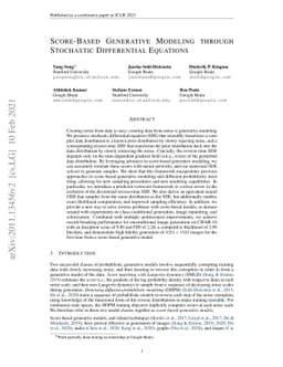 Score-Based Generative Modeling through Stochastic Differential
  Equations