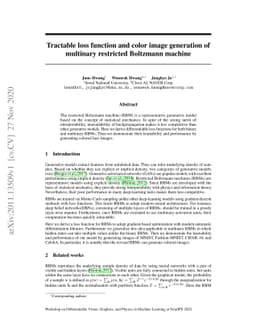 Tractable loss function and color image generation of multinary
  restricted Boltzmann machine