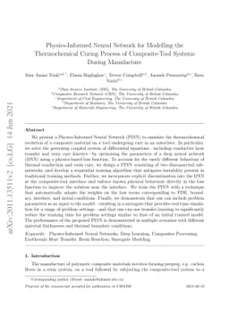 Physics-Informed Neural Network for Modelling the Thermochemical Curing
  Process of Composite-Tool Systems During Manufacture