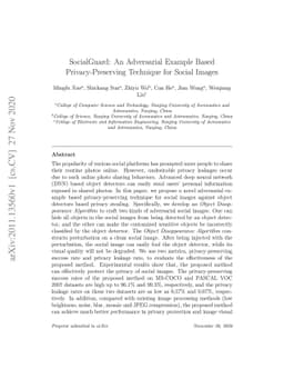 SocialGuard: An Adversarial Example Based Privacy-Preserving Technique
  for Social Images