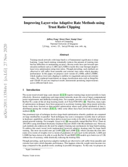Improving Layer-wise Adaptive Rate Methods using Trust Ratio Clipping