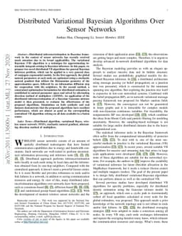 Distributed Variational Bayesian Algorithms Over Sensor Networks