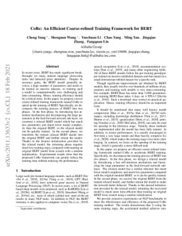 CoRe: An Efficient Coarse-refined Training Framework for BERT