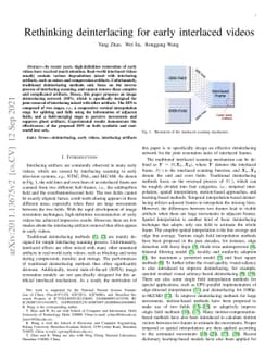 Rethinking deinterlacing for early interlaced videos