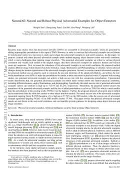 NaturalAE: Natural and Robust Physical Adversarial Examples for Object
  Detectors