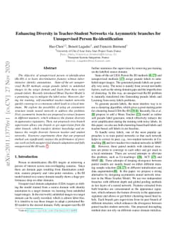 Enhancing Diversity in Teacher-Student Networks via Asymmetric branches
  for Unsupervised Person Re-identification