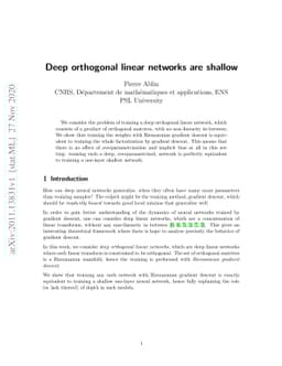 Deep orthogonal linear networks are shallow