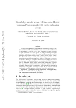 Knowledge transfer across cell lines using Hybrid Gaussian Process
  models with entity embedding vectors