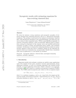 Asymptotic results with estimating equations for time-evolving clustered
  data