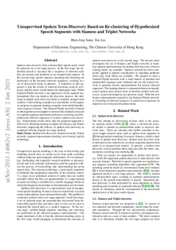 Unsupervised Spoken Term Discovery Based on Re-clustering of
  Hypothesized Speech Segments with Siamese and Triplet Networks
