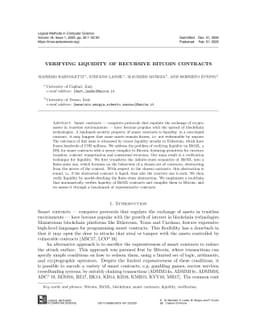 Verifying liquidity of recursive Bitcoin contracts