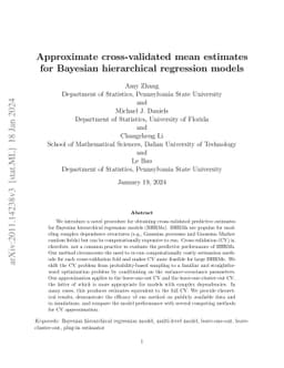 Approximate Cross-validated Mean Estimates for Bayesian Hierarchical
  Regression Models
