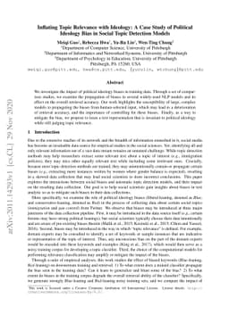 Inflating Topic Relevance with Ideology: A Case Study of Political
  Ideology Bias in Social Topic Detection Models