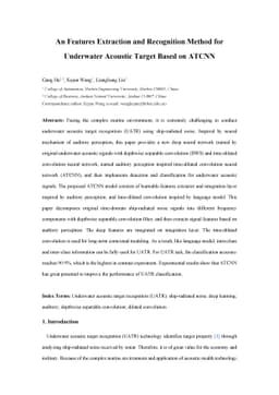An Features Extraction and Recognition Method for Underwater Acoustic
  Target Based on ATCNN