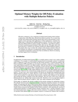 Optimal Mixture Weights for Off-Policy Evaluation with Multiple Behavior
  Policies