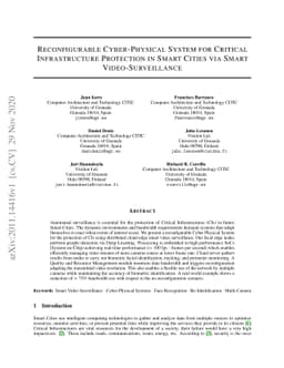 Reconfigurable Cyber-Physical System for Critical Infrastructure
  Protection in Smart Cities via Smart Video-Surveillance