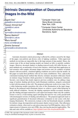 Intrinsic Decomposition of Document Images In-the-Wild