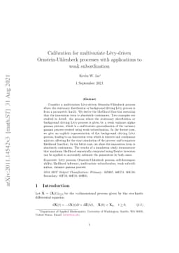 Calibration for multivariate Lévy-driven Ornstein-Uhlenbeck processes
  with applications to weak subordination