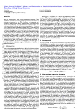 Where Should We Begin? A Low-Level Exploration of Weight Initialization
  Impact on Quantized Behaviour of Deep Neural Networks