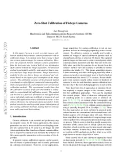 Zero-Shot Calibration of Fisheye Cameras