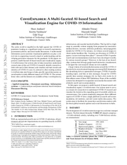 CovidExplorer: A Multi-faceted AI-based Search and Visualization Engine
  for COVID-19 Information