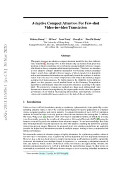 Adaptive Compact Attention For Few-shot Video-to-video Translation
