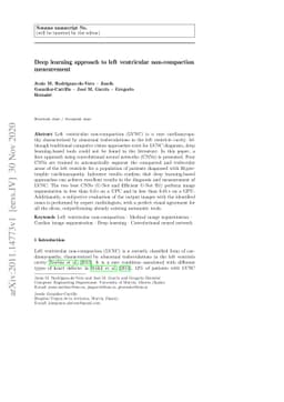 Deep learning approach to left ventricular non-compaction measurement