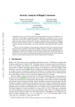 Security Analysis of Ripple Consensus