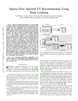 Sparse-View Spectral CT Reconstruction Using Deep Learning