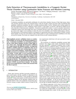 Early Detection of Thermoacoustic Instabilities in a Cryogenic Rocket
  Thrust Chamber using Combustion Noise Features and Machine Learning