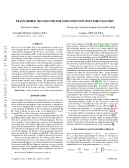 Transformer-Transducers for Code-Switched Speech Recognition