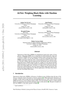 AGNet: Weighing Black Holes with Machine Learning