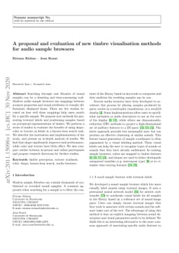 A proposal and evaluation of new timbre visualisation methods for audio
  sample browsers