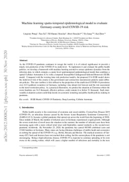 Machine learning spatio-temporal epidemiological model to evaluate
  Germany-county-level COVID-19 risk