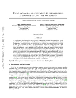 Using dynamical quantization to perform split attempts in online tree
  regressors