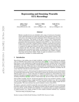 Representing and Denoising Wearable ECG Recordings