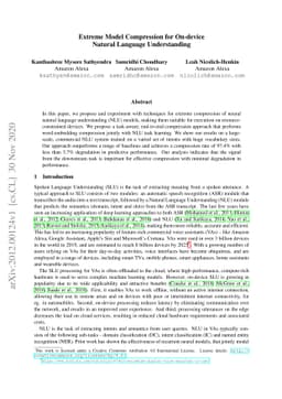 Extreme Model Compression for On-device Natural Language Understanding